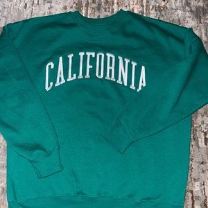 Green California Fleece Crew Neck